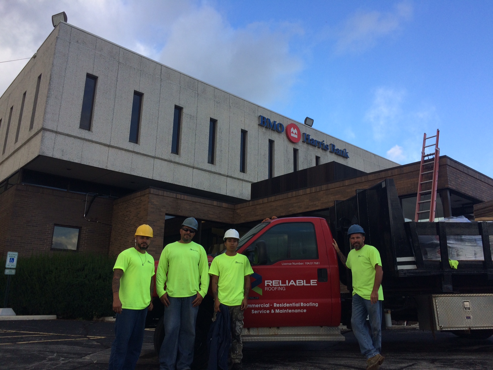 Reliable-Roofing-Team-Truck-BMO-Harris-Bank