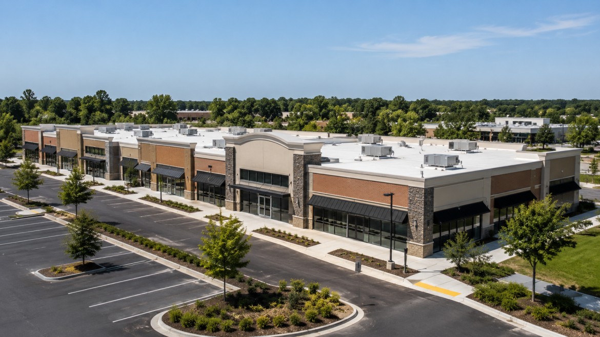 Suburban Retail Center from Above